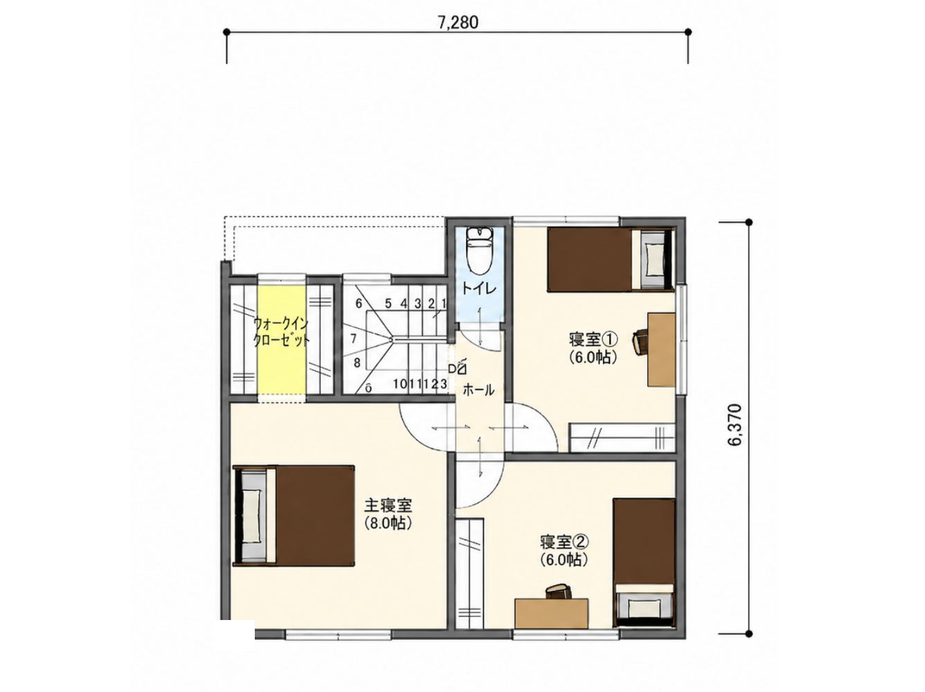 PLAN 01 2F 間取り図