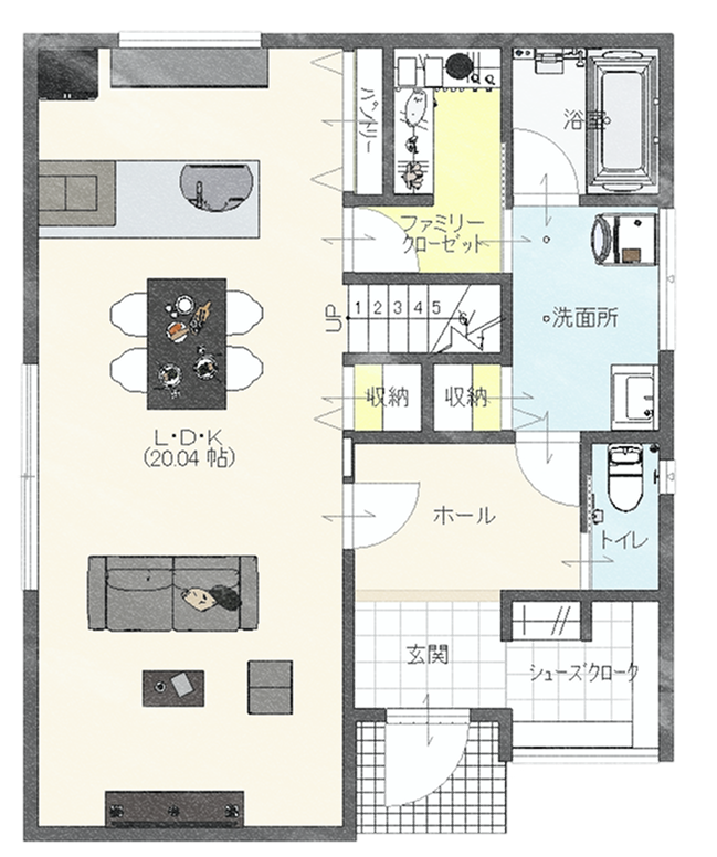 吹抜けのある住宅
