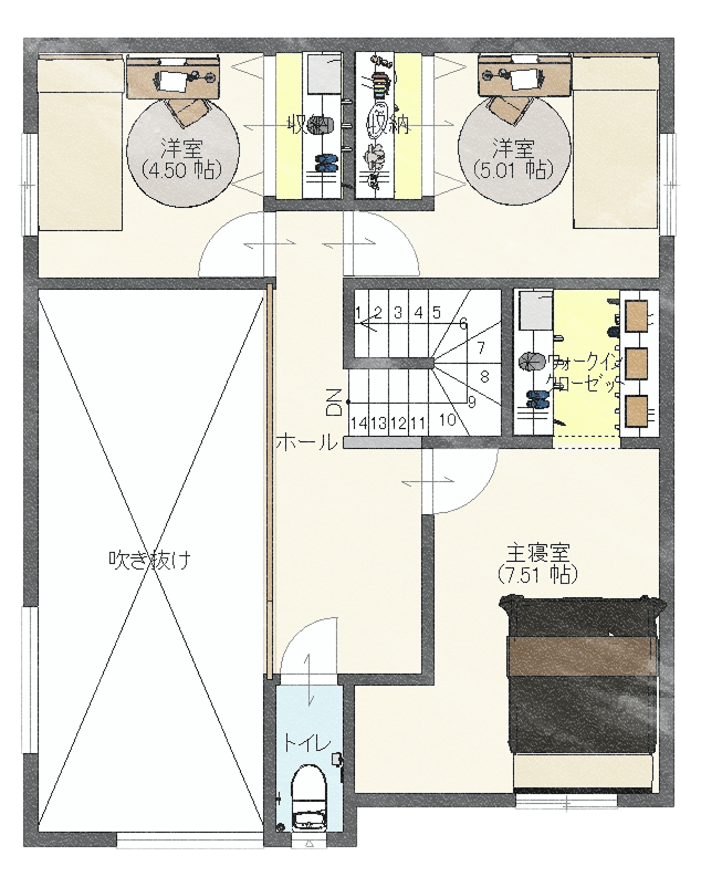 吹抜けのある住宅
