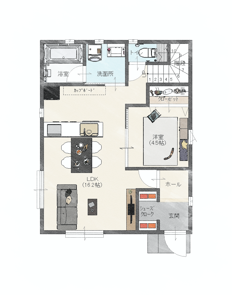 キッチンがおしゃれな家