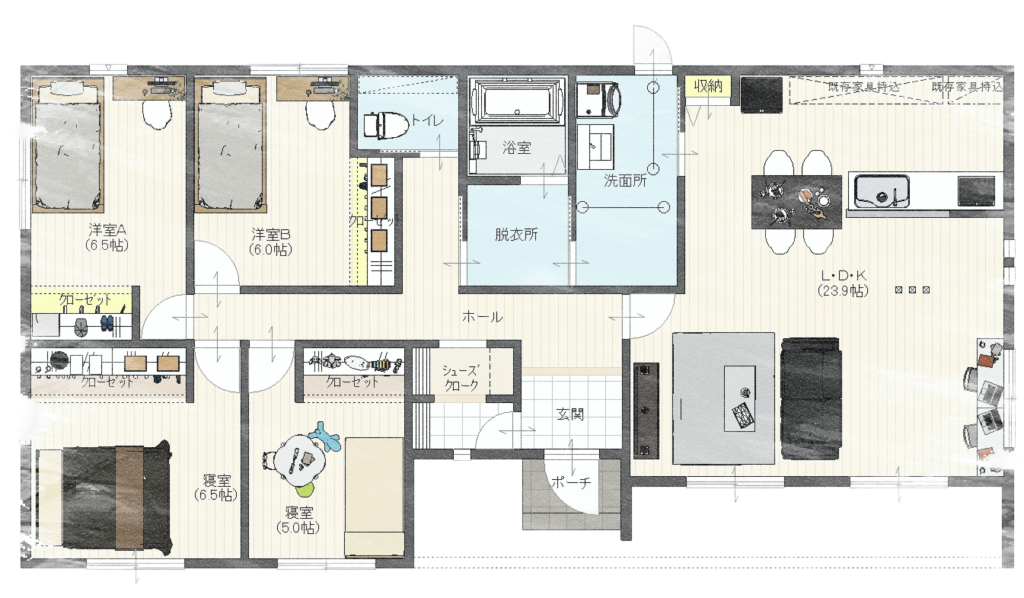 快適な平屋暮らしが叶うモダンな住まい