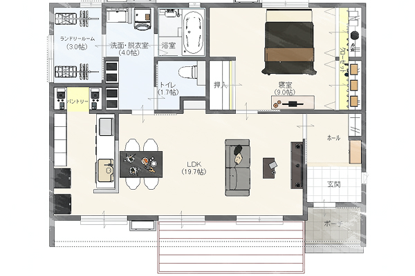 家事がラクになる回遊動線
